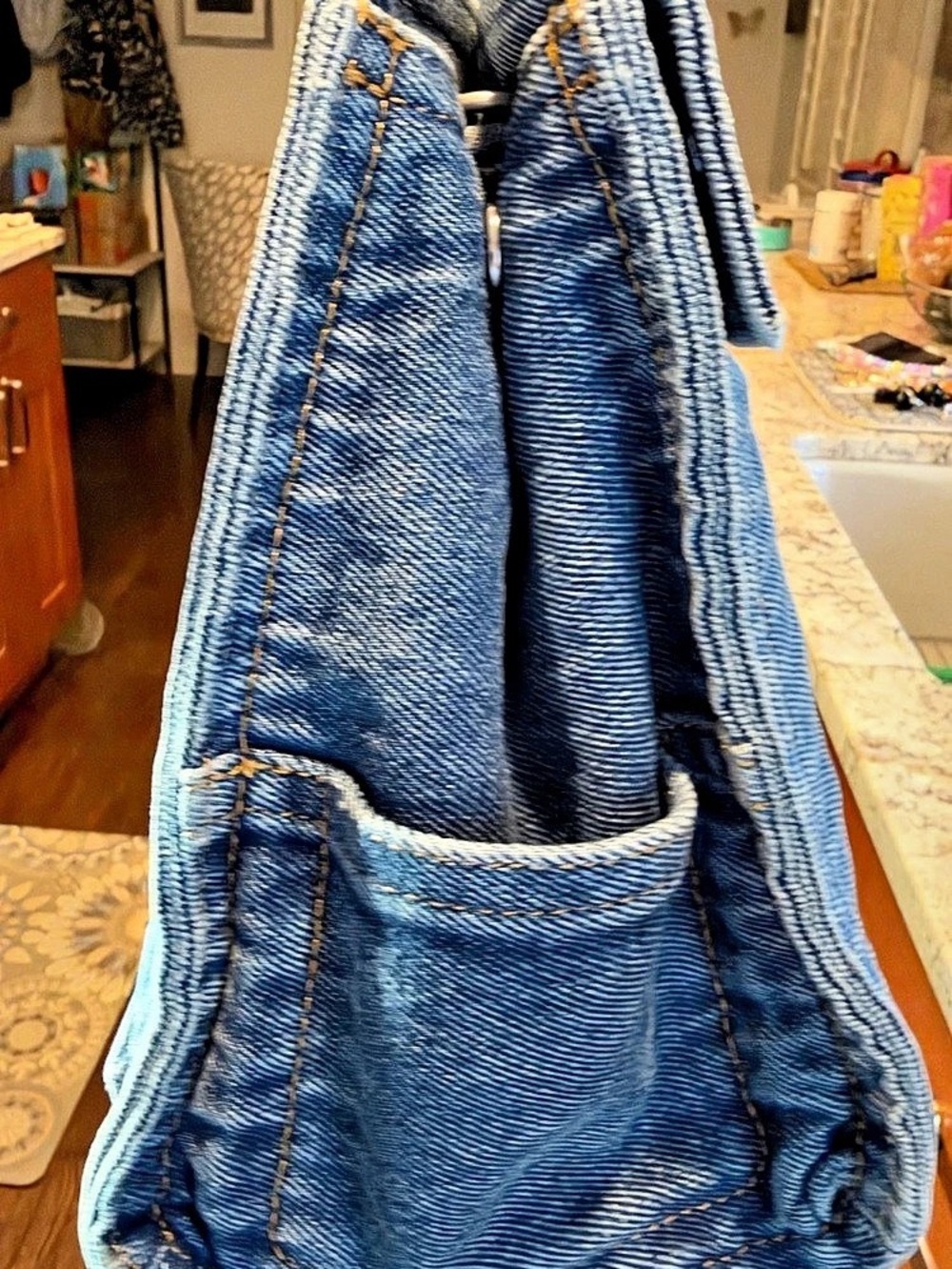 GAP Small Denim Five Pocket Tote Blue - Picture 4 of 5